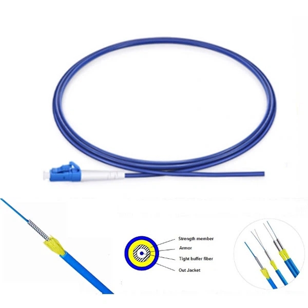 Armored fiber optical pigtail