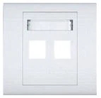 wall style 2 ports acr-shaped faceplate